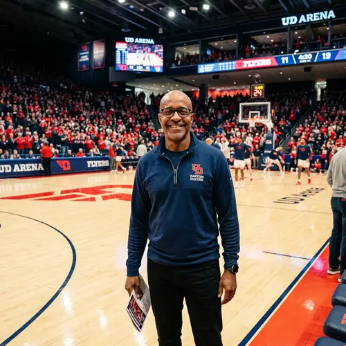 Tim Meadows at UD Arena in Flyers Gear