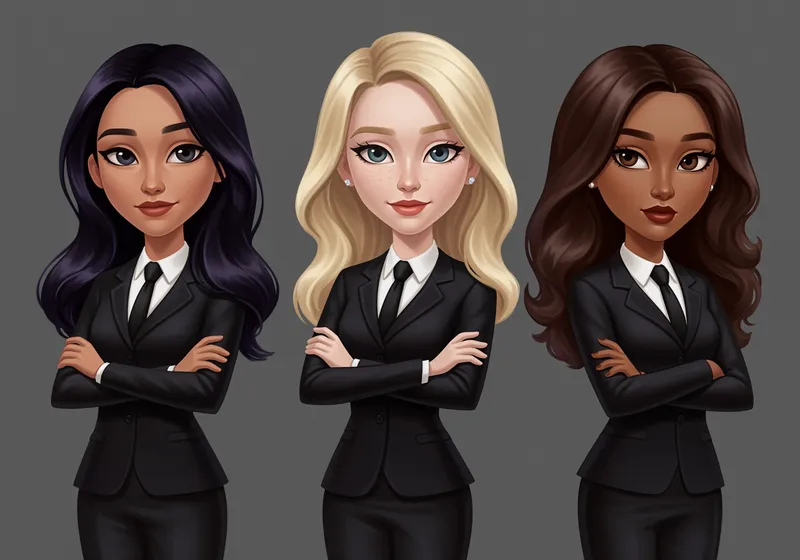 Pixar-Style Cartoon of 3 Executive Women