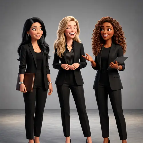 Pixar-Style Cartoon of 3 Executive Women