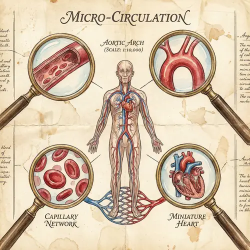 Miniature Human Circulatory System Diagram