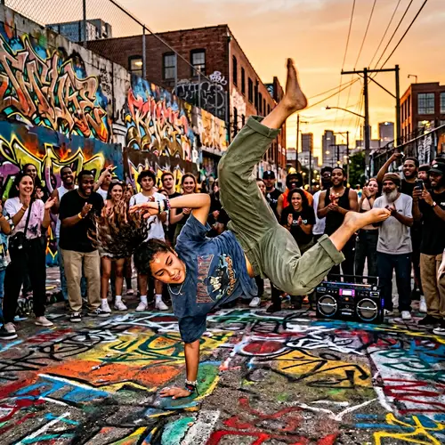 Hispanic Girl Breakdancing Barefoot - Urban Dance Showcase