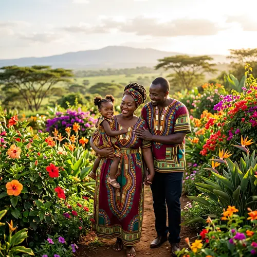 Curvaceous African Family Embracing Joyful Moments