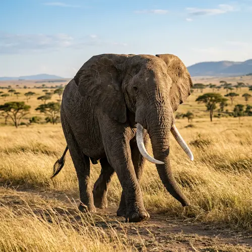 Majestic African Elephant in the Savanna