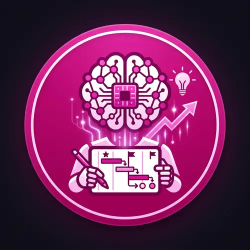 AI Project Management Icon in Magenta