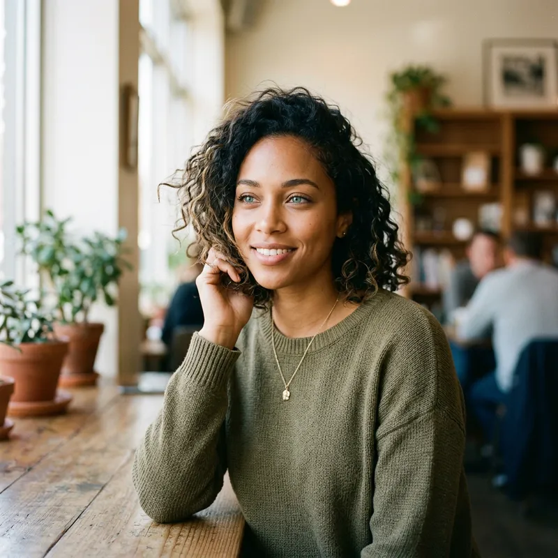 Blasian Woman with Blue Eyes: Grace & Beauty