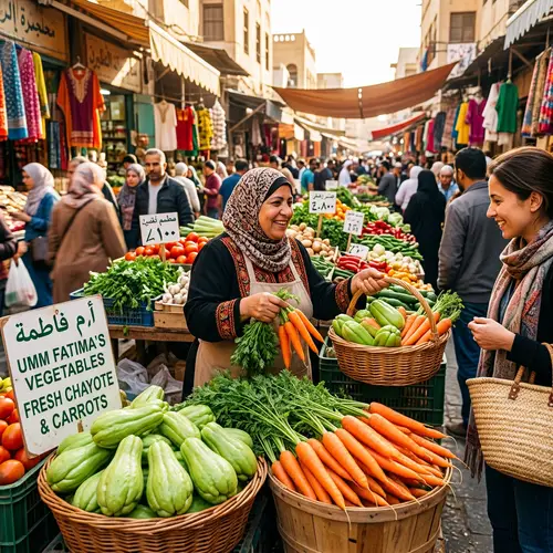 Fresh Chayote and Carrots at Vibrant Market Stall