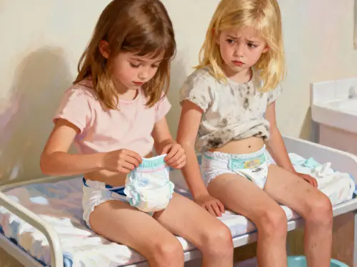 Diaper Changing Moments: Blonde & Light Brown Together