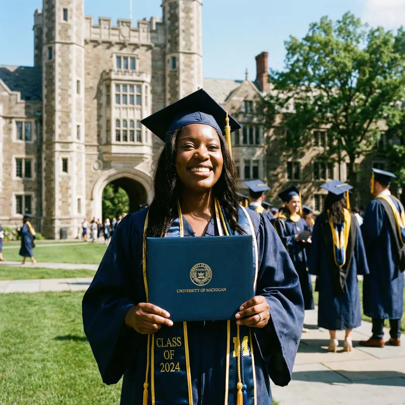 Celebrate Your Graduation: Proud Graduate in Cap and Gown
