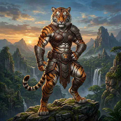 Powerful Anthropomorphic Tiger Art | Strength & Beauty
