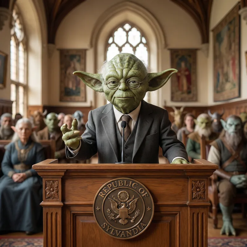 Yoda as President of US | Wise Mentor in Grand Hall