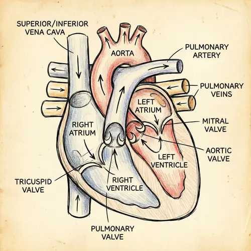 Heart Anatomy Schematic Drawing