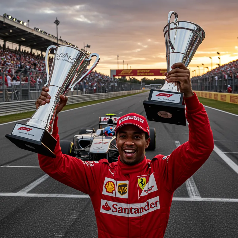 Champion Formula 1 Driver Celebrates Victory