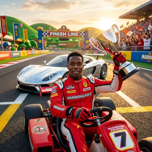 Champion Formula 1 Driver Celebrates Victory