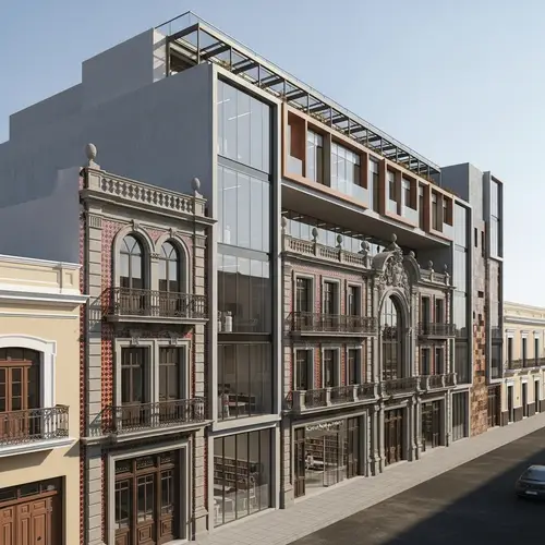 Modern Library Facade in Historic Trujillo, Peru