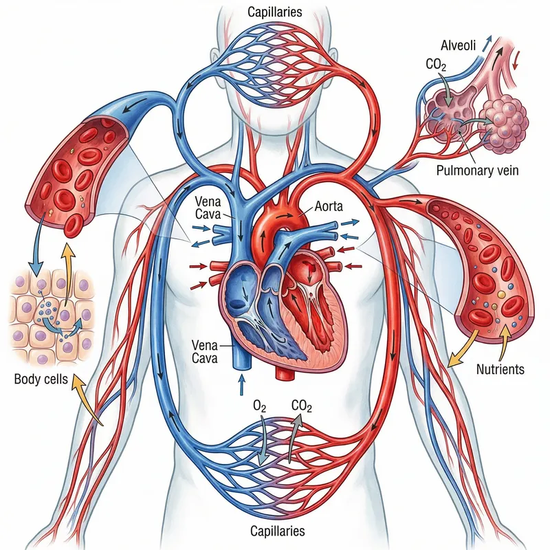 Circulatory System Overview and Heart Diagram