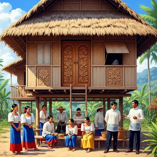 Bahay Kubo Portrait Art with Filipino Culture
