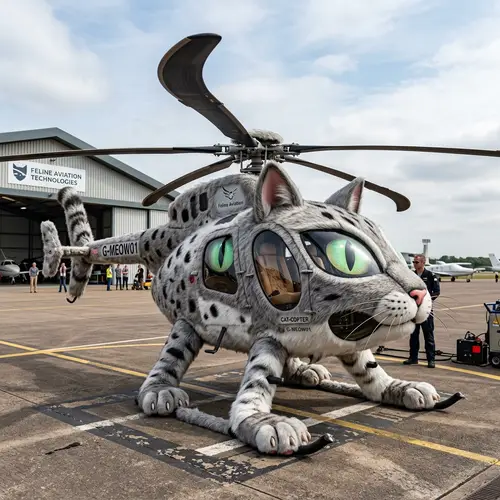 Feline-Inspired Helicopter: A Unique Design