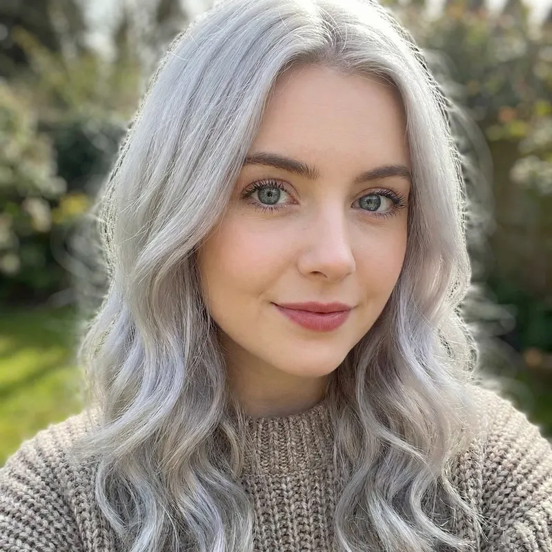 Stunning Portrait of a Young Woman with Silver Hair