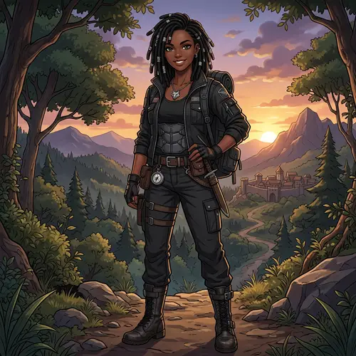 Bold Black Tomboy Anime Character Design