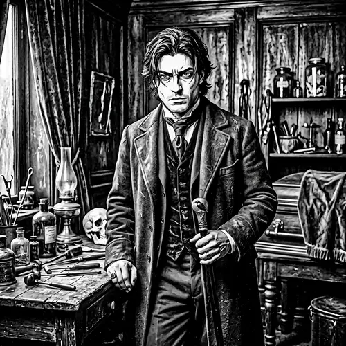 Enigmatic Undertaker: Noir-Inspired Mystery & Darkness