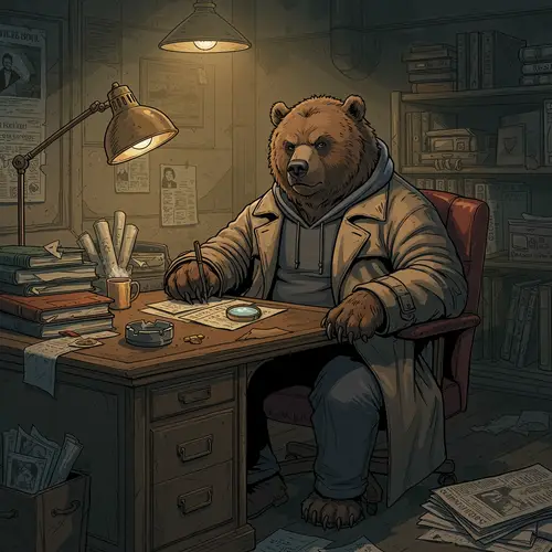 Bear Detective: Midtown Office Illustration