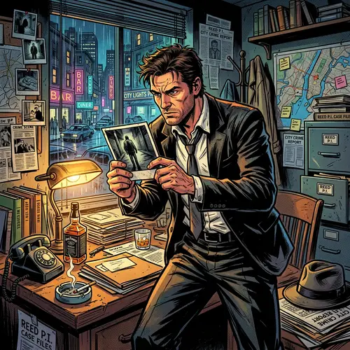 Vibrant Comic Style Detective Art