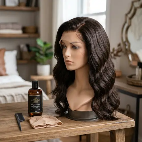 Dark Brown Lustrous Waves Wig | Quality Synthetic Hairpiece