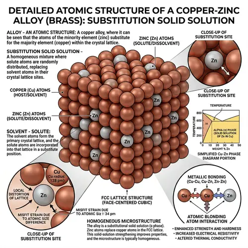Alloy Structure Diagram with Copper and Zinc