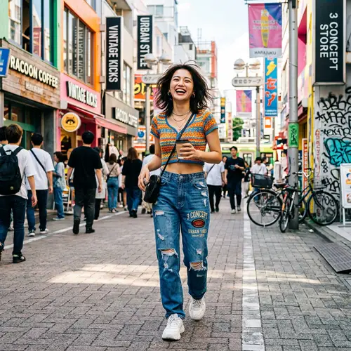 Trendy Jeans in Vibrant Urban Lifestyle