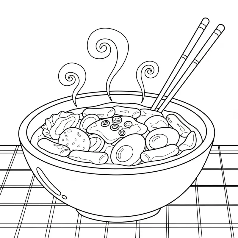 Tteokbokki Coloring Book for Kids