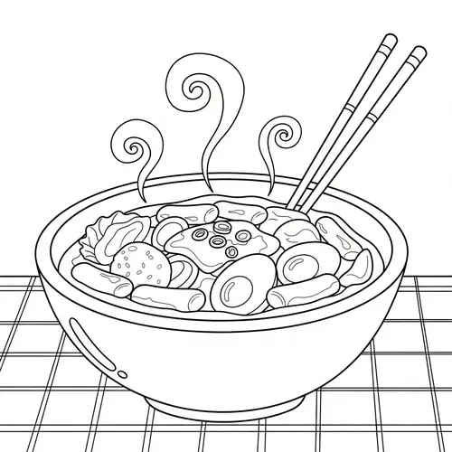Tteokbokki Coloring Book for Kids