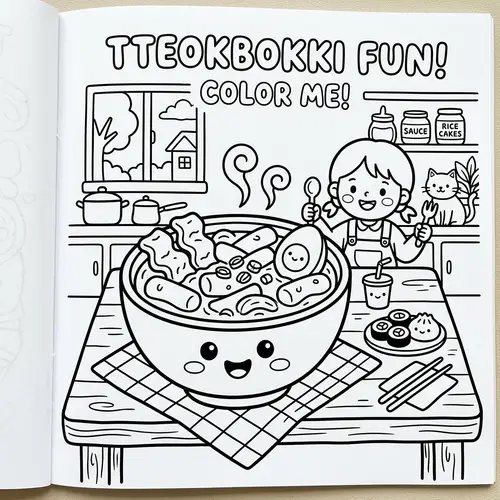 Tteokbokki Coloring Book for Kids