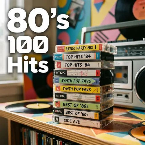 80's 100 Hits Album Cover - Retro Style