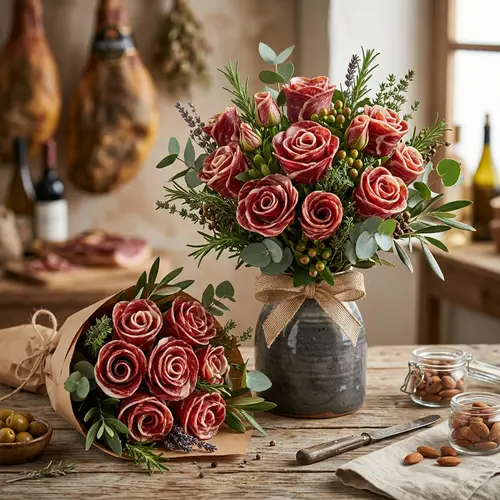 Iberian Ham Flower Bouquets