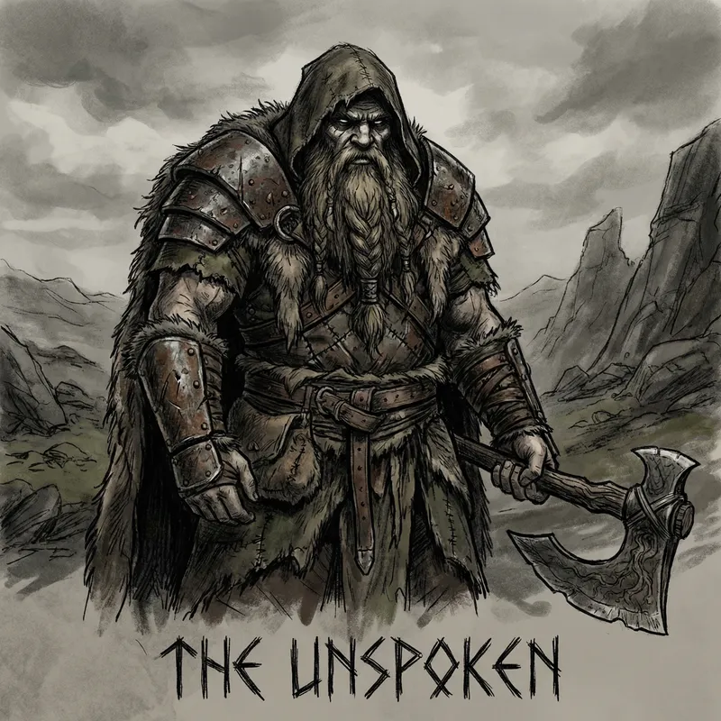 Intimidating Bearded Barbarian Illustration in Grimdark Style