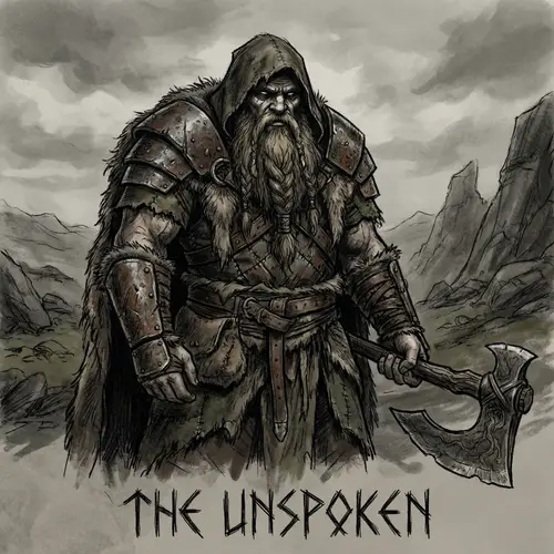 Intimidating Bearded Barbarian Illustration in Grimdark Style