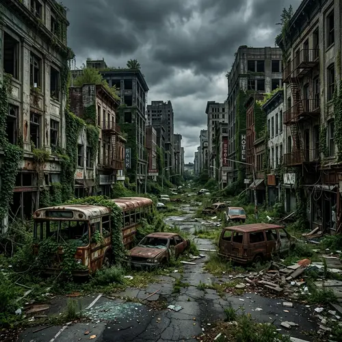 Abandoned City - Urban Decay and Nature Reclamation