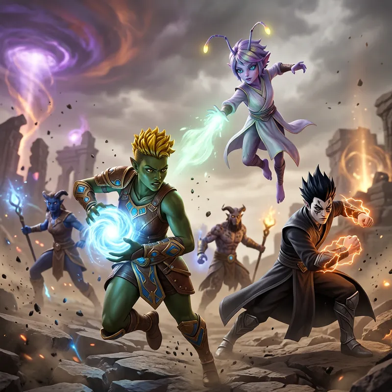 Dragon Ball Z Characters in Colorful 3D Fantasy Scene Dragon Ball Z Characters in Colorful 3D Fantasy Scene