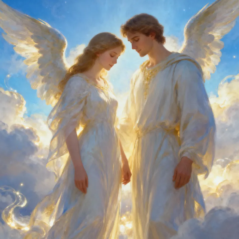 Heavenly Angels: A Loving Portrait in the Clouds