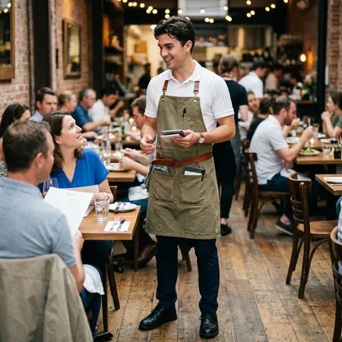 Stylish Server Outfit: Polo and Kaki Apron