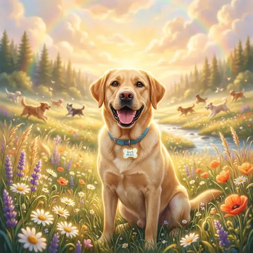 Labrador Smiling in Dog Heaven - Heartwarming Photo