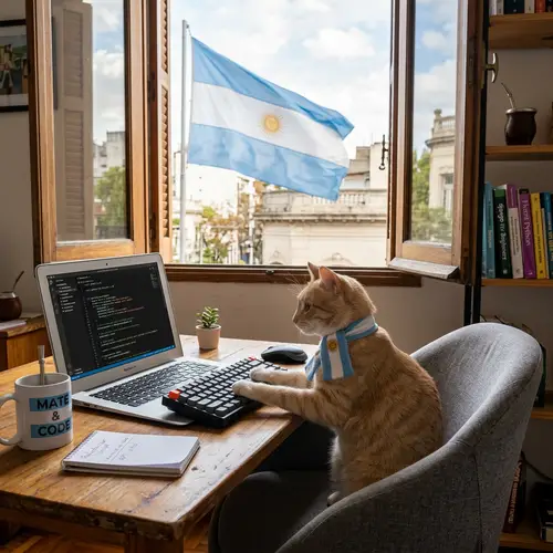 Argentine Cat Programming with Argentine Flag View