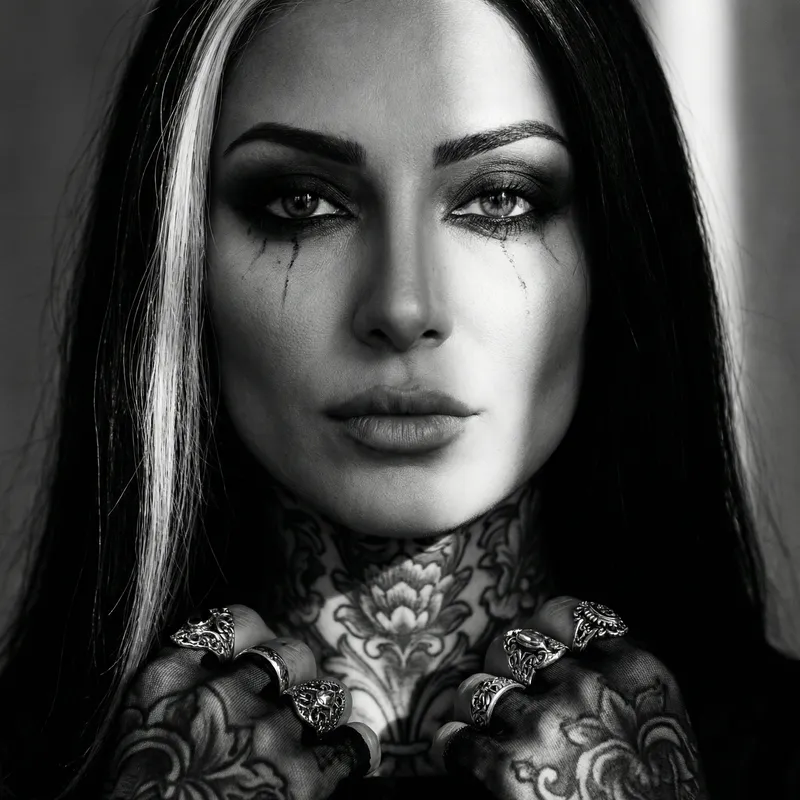 Seductive Enigma - Mysterious Femme Fatale Portrait