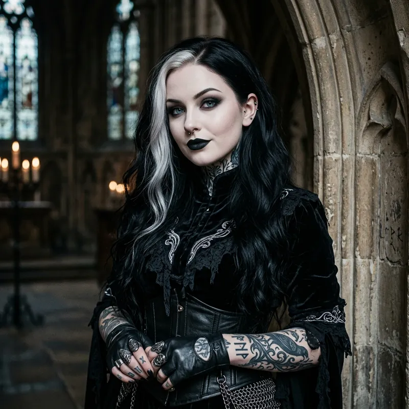 Dark Gothic Fantasy: Enchanting Goth Female Character Dark Gothic Fantasy: Enchanting Goth Female Character