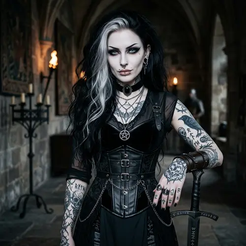 Coldly Beautiful Goth Woman - Fantasy HD Image