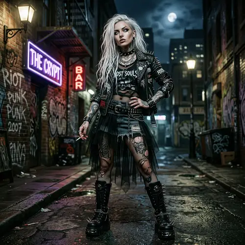 Fantastical Gothic Woman with a Punk Vibe