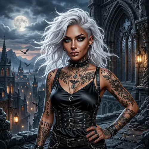 Detailed Gothic Hispanic Woman Artwork - High-Definition Render