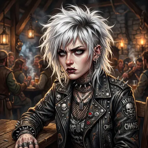 Edgy Punk Fantasy Woman Portrait