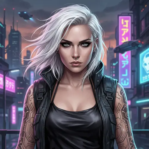 Caucasian Gothic Athletic Female Digital Art Portrait