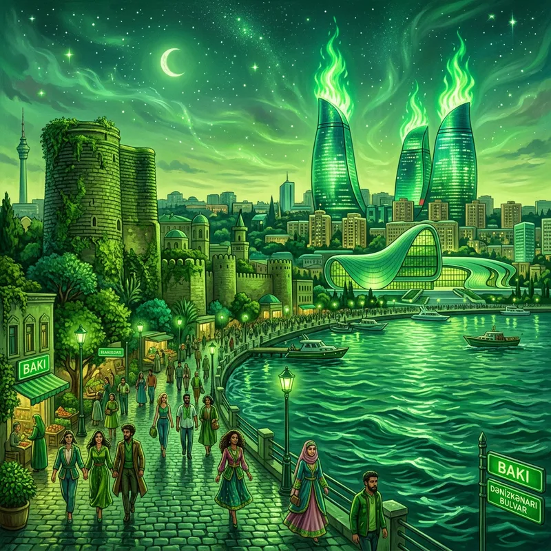 Green Baku: A Magical Realm Cityscape - Azerbaijan Green Baku: A Magical Realm Cityscape - Azerbaijan